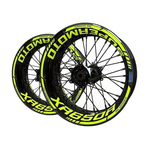 SQNYDH Motorrad-Felgenrandaufkleber Für HO&NDA XR650R XR 650R 650 R Regenfeste Felgenband-Aufkleber Felgenrandaufkleber Reflektierend Komplettset Moto(Farbe 3) von SQNYDH
