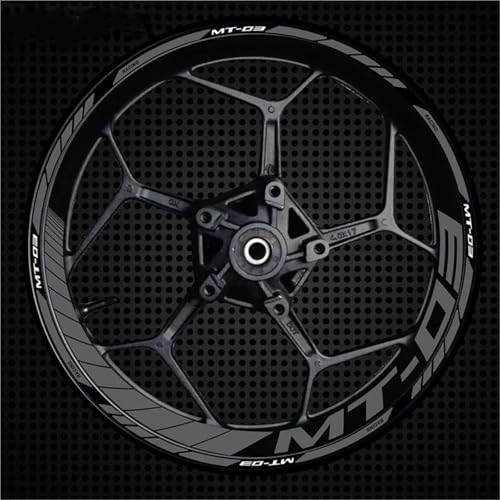 SQNYDH Motorrad-Felgenrandaufkleber Für Yamaha MT-03 MT 03 MT03 17 Zoll, Regenfeste Felgenband-Aufkleber Felgenrandaufkleber Reflektierend Komplettset Moto(Farbe 9) von SQNYDH