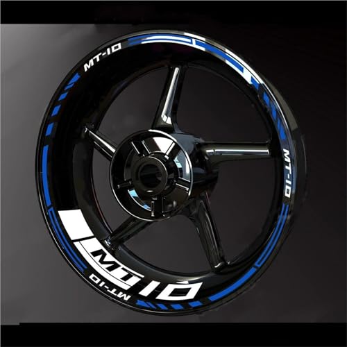 SQNYDH Motorrad-Felgenrandaufkleber Für Yamaha MT-10 MT10 MT 10, Regenfeste Felgenband-Aufkleber Felgenrandaufkleber Reflektierend Komplettset Moto(Farbe 17) von SQNYDH