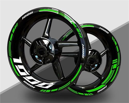 SQNYDH Motorrad-Radaufkleber, Felgenaufkleber Für Kawasaki Z1000 Z 1000 2018-2024, 17 Zoll, Reflektierende Radaufkleber von SQNYDH