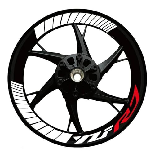 SQNYDH Reflektierender Motorrad-Radnabenaufkleber Mit Nachtstreifen Für Yamaha YZF-R7 YZFR7 YZF R7 2022 2023 17 Zoll Radnabenaufkleber Felgenrandaufkleber Reflektierend Komplettset Moto(Farbe 13) von SQNYDH