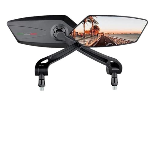 SQNYDH Seitenspiegel Motorrad Rückspiegel Für Ducati Hypermotard 950 939 821 796 1100 Einstellbare Seite Rückspiegel 1 Paar Motorrad Rückspiegel(Schwarz1) von SQNYDH