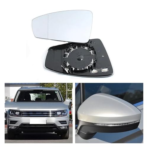 SQOFHA Ersatzspiegelglas Für VW Für Tiguan Für L 2017 2018 Seitenspiegel Reflektierende Linse Rückspiegelgläser Glas Mit Heizung Spiegelglas(2PCS Left and Right) von SQOFHA