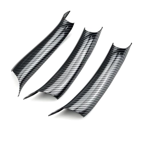 SQOFHA Türinnenverkleidung Türgriff Auto-Styling-Innenraum-Carbon-Faser-Textur Pull-Schutzabdeckungs-Trim für X5 X6 F15 F16 2014 2015 2016 2017 2018 Türinnengriff(Kohlefaser) von SQOFHA