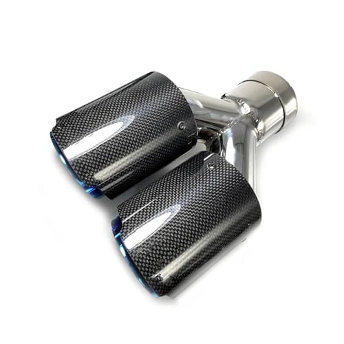 Auto-Endrohre 1 STÜCK Glänzender Gerader Kohlenstoffblauer Edelstahl Mit Doppelter Spitze Und Gleicher Länge Schalldämpferrohrende Endstück Mittlere Auspuffspitze Auspuffblende(54MM IN-101MM OUT) Auto-Endrohre 1 STÜCK Glänzender Gerader Kohlenstoffblauer Edelstahl Mit Doppelter Spitze Und Gleicher Länge Schalldämpferrohrende Endstück Mittlere Auspuffspitze Auspuffblende(54MM IN-101MM OUT) von SQOFHFB