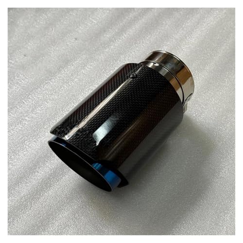SQOFHFB Auto-Endrohre 1 Stück Einzelne Auspuffspitzen Blaues Rohr Glänzendes Kohlefaser-Endschalldämpfer-Endrohr Für Universal Auspuffblende(ID 73MM-OD 101MM) von SQOFHFB
