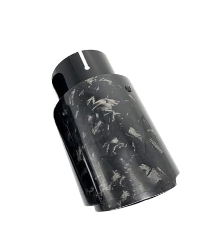 SQOFHFB Auto-Endrohre 1 Stück Einzelne Auspuffspitzen Schwarzes Rohr Glänzend Geschmiedeter Kohlefaser-Schalldämpfer Endrohr Auspuffrohr Universal Auspuffblende(ID 51MM-OD 89MM) von SQOFHFB