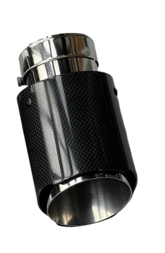 SQOFHFB Auto-Endrohre 1 Stück Einzelne Auspuffspitzen Silbernes Rohr Glänzendes Kohlefaser-Endschalldämpfer-Endrohr Für Universal Auspuffblende(ID 76MM-OD 101MM) von SQOFHFB
