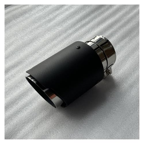 SQOFHFB Auto-Endrohre 1 Stück Einzelne Auspuffspitzen Silbernes Rohr Mattes Kohlefaser-Endschalldämpfer-Endrohr Für Universal Auspuffblende(ID 48MM-OD 101MM) von SQOFHFB