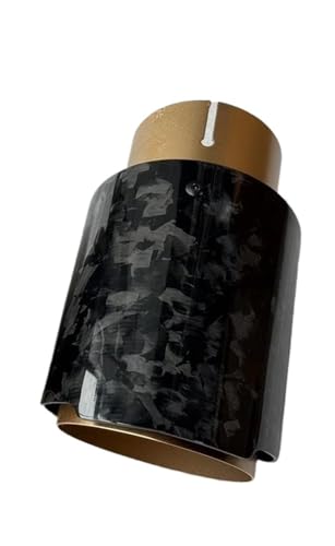 SQOFHFB Auto-Endrohre 1 Stück Einzelne Auto-Auspuffspitzen Goldenes Rohr Glänzend Geschmiedetes Kohlefaser-Endschalldämpfer-Endrohr Auspuffblende(ID 60MM-OD 114MM) von SQOFHFB