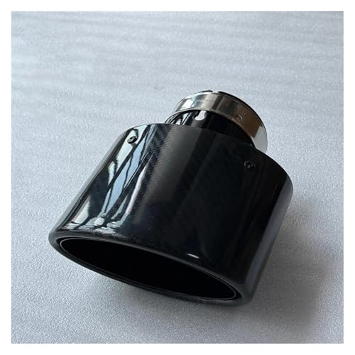 SQOFHFB Auto-Endrohre 1 Stück Oval Out Glossy Carbon Fiber Black Edelstahl Modifikation Endrohr Auspuff Tipps Schalldämpfer Auspuffblende(ID 80MM-OD 130MM) von SQOFHFB
