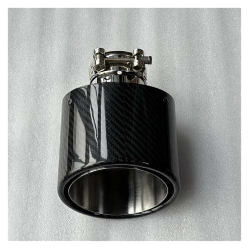SQOFHFB Auto-Endrohre 1 Stück Ovales Glänzendes Kohlefaser-Auspuffrohr 105/130/150 Mm Splitter-Edelstahl Universal-Endrohr Auspuffblende(ID 83MM-OD 115MM) von SQOFHFB