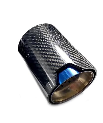 SQOFHFB Auto-Endrohre 1 Stücke Für M2 F87 Für M3 F80 Für M4 F82 F83 Auspuff Geändert Glänzend Carbon Faser Blau Schwanz Schalldämpfer Rohr Tipps Auspuffblende(ID 60MM-OD 80MM) von SQOFHFB