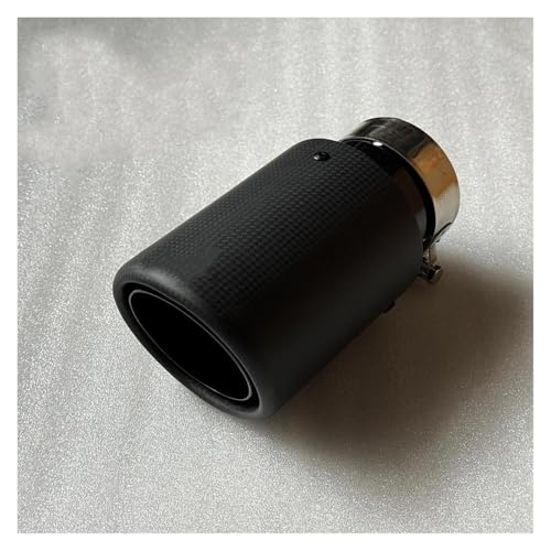 SQOFHFB Auto-Endrohre 1-teiliges Einzelmodifikations-Auspuffrohr Schwarzes Rohr Mattes Kohlefaser-Schalldämpfer-Endrohr Universell Auspuffblende(ID 76MM-OD 114MM) von SQOFHFB