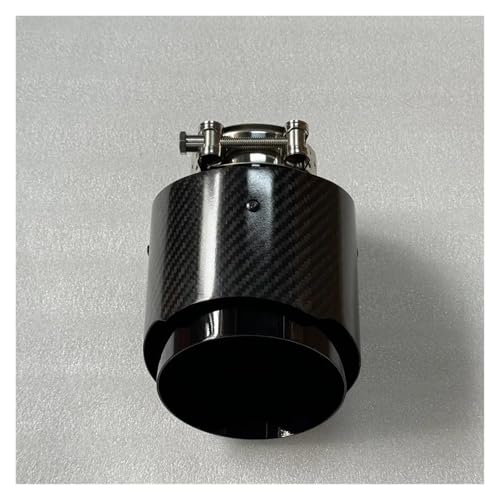 SQOFHFB Auto-Endrohre 1PCS Auspuffrohr Schwarz Edelstahl Endrohr Outlet 130MM Universal Glänzend Carbon Düsen Schalldämpfer Spitze Auspuffblende(ID 70MM-OD 130MM) von SQOFHFB
