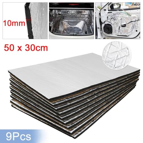 Insulation Pad 9/12/18/27 stücke 50cm * 30cm Auto Schallschutz Deadener Matte Wärme Noise Isolierung Trittschalldämmung Für Haube Motor Aufkleber Hitzeschild(E) von SQOFJDF