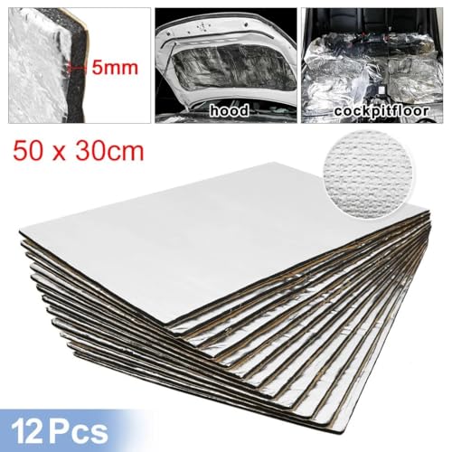 Insulation Pad 9/12/18/27 stücke 50cm * 30cm Auto Schallschutz Deadener Matte Wärme Noise Isolierung Trittschalldämmung Für Haube Motor Aufkleber Hitzeschild(H) von SQOFJDF
