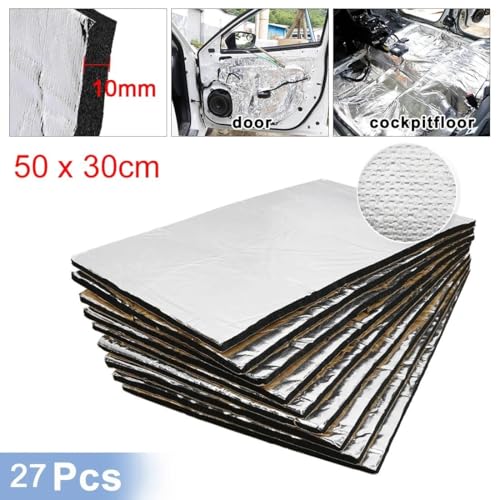Insulation Pad 9/12/18/27 stücke 50cm * 30cm Auto Schallschutz Deadener Matte Wärme Noise Isolierung Trittschalldämmung Für Haube Motor Aufkleber Hitzeschild(N) von SQOFJDF