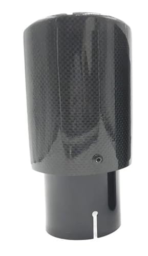 SQOFJDF Auto Auspuff Endrohr Zwei Arten Von Schwarzen Glänzenden Kohlefaser Und Schwarzen Edelstahl-Universal-Auspuffspitzen-Schalldämpferrohren Endrohre & Endrohrteile(57IN -101OUT A) von SQOFJDF