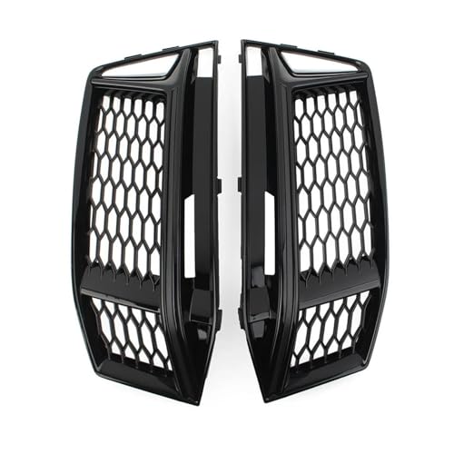 SQOFJDF Kühlergrill 1 Paar Auto Frontstoßstange Nebelscheinwerfer Kühlergrill Abdeckung Wabengitter Grill für A4 B9 S4 2016 2017 2018 Glänzend Schwarz Gitter(Schwarz) von SQOFJDF