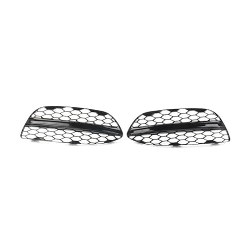 SQOFJDF Kühlergrill 2 PCS Auto Frontstoßstange Nebelscheinwerfer Honeycomb Mesh Gitter Abdeckung für Mercedes für Benz C-Klasse W205 C300 2015 2016 2017 2018 Gitter(Black Stripe) von SQOFJDF