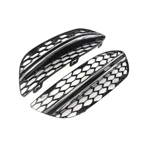 SQOFJDF Kühlergrill 2 PCS Auto Frontstoßstange Nebelscheinwerfer Honeycomb Mesh Gitter Abdeckung für Mercedes für Benz C-Klasse W205 C300 2015 2016 2017 2018 Gitter(Chrome Stripe) von SQOFJDF