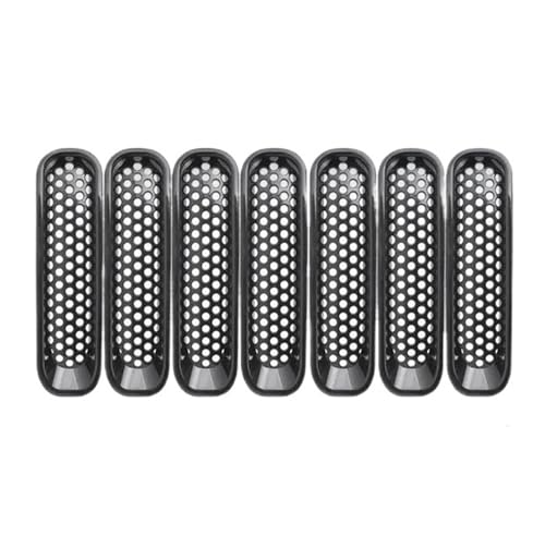 SQOFJDF Kühlergrill 7-teiliger Kühlergrilleinsatz für Jeep für Wrangler JK 2007 2008 2009 2010 2011 2012 2013 2014 15 2016 2017 Gitter von SQOFJDF