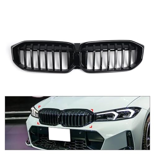SQOFJDF Kühlergrill Auto Vorderen Stoßfänger Nierengrill Mesh Grill Kein Kameraloch Für 3er G20 G21 G28 LCI Facelift 2023-2024 Gitter(Single Line) von SQOFJDF