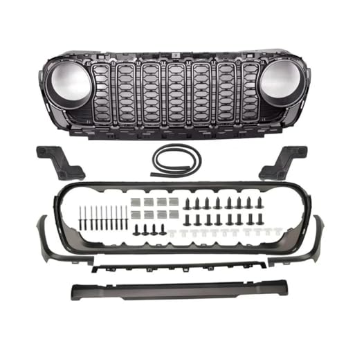 SQOFJDF Kühlergrill Für Jeep Für Wrangler JL Für Gladiator 2018-2024 Stil Kühlergrill Mesh Kühlergrill Abdeckung Racing Grills Design Gitter(Ohne Loch) von SQOFJDF