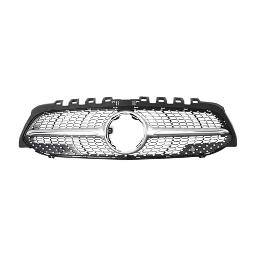 SQOFJDF Kühlergrill Für Mercedes Für Benz A-Klasse W177 2019-2022 A200 A220 A250 A35 Für AMG Kühlergrill Schwarz GTR Frontstoßstangengrill Gitter(A Silver) von SQOFJDF