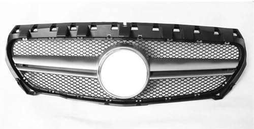 Auto Stoßstangengrill Auto Front Grill Oberen Ersatz Stoßstange Haube Mesh Grid Körper Kit Für Mercedes Für Benz Für CLA Klasse W117 2013 2014 2015 2016 Nieren Doppel Bar Front Grille(Silber) von SQOFJGIGN