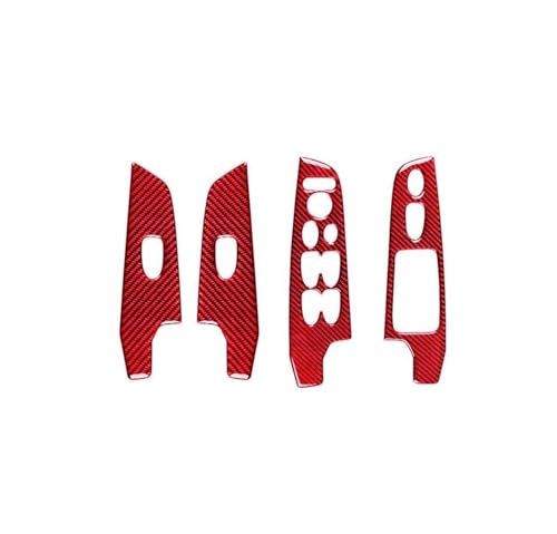 SQOFJGIGN Auto Aufkleber 4Pcs Für Civic 2006-2011 Zubehör Red Carbon Fiber Fenster Schalter Abdeckung Trim SQOFJGIGN Auto Aufkleber 4Pcs Für Civic 2006-2011 Zubehör Red Carbon Fiber Fenster Schalter Abdeckung Trim von SQOFJGIGN