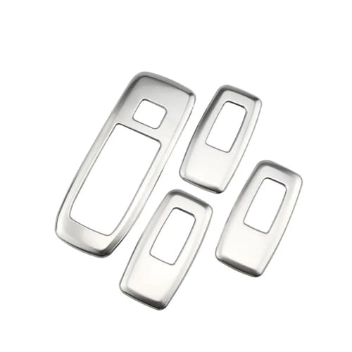 SQOFJGIGN Auto Aufkleber Für Ford Für Everest 2015-2021 Tür Fensterheber Control Switch Panel Abdeckung Trim Auto Edelstahl(Silber) von SQOFJGIGN