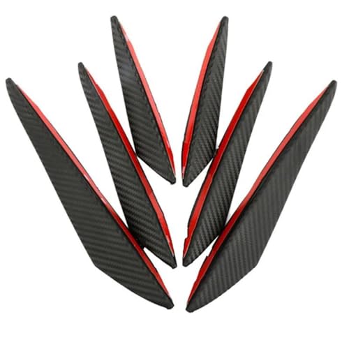 SQOFJGIGN Auto Spoiler Wing 4/6PCS Auto Außen Geändert Stoßstange Luft Messer Deflektor Faser Muster Frontschürze Universal Spoiler Dekorative Streifen Spoiler Tailfin Tail Fin(6PCS Carbon) von SQOFJGIGN