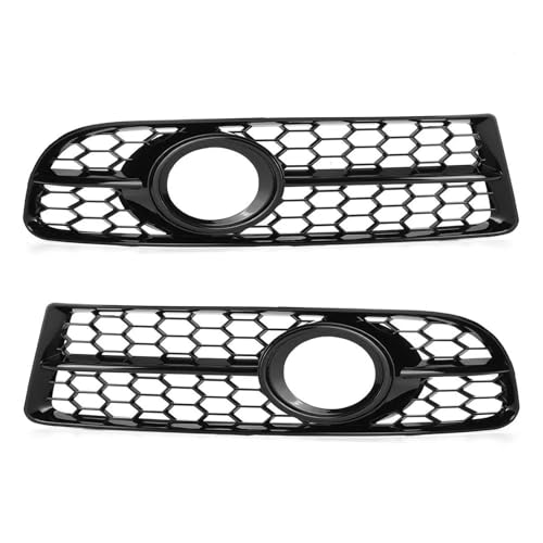 SQOFJGIGN Frontstoßstangengitter 1 Paar Auto Front Stoßstange Nebel Licht Kühlergrill Nebel Lampe Grill Waben Für A4 B7 S4 B7 A4 2005-2008 8E0807681F 8E0807682F Auto Kühlergrill(Schwarz) von SQOFJGIGN