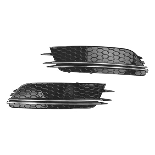 SQOFJGIGN Frontstoßstangengitter 2PCS Front Nebel Licht Abdeckung Lünette Grill Grille Fit Für A6 4G C7 2012 2013 2014 2015 Auto Kühlergrill(Black A) von SQOFJGIGN