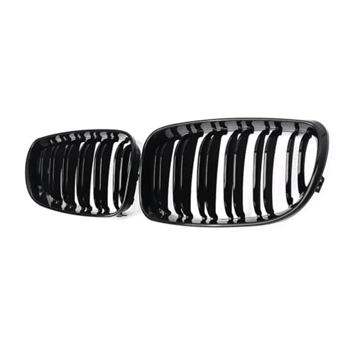 SQOFJGIGN Frontstoßstangengitter Auto Front Grills Niere Für 1 Serie E81 E82 E87 E88 5DR 3DR 2007-2013 Glänzend Schwarz Nieren Gitter Dual Lamellen Auto Kühlergrill von SQOFJGIGN