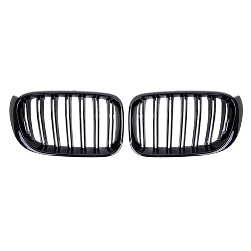 SQOFJGIGN Frontstoßstangengitter Auto Front Niere Grills Racing Grill Für X3 F25 X4 F26 2014-2017 Glanz Schwarz Dual Lamellen Gitter ABS Zubehör Auto Kühlergrill(Schwarz glänzend) von SQOFJGIGN