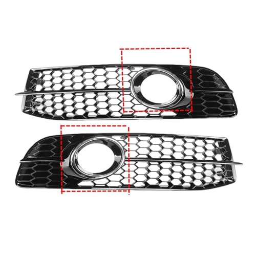 SQOFJGIGN Frontstoßstangengitter Auto Front Stoßstange Nebel Licht Lampe Kühlergrill Grill Abdeckung Honeycomb HEX Fit Für A6 C6 2008-2011 4F0807681Q01C 4F0807681Q02C Auto Kühlergrill(Chrome Sliver) SQOFJGIGN Frontstoßstangengitter Auto Front Stoßstange Nebel Licht Lampe Kühlergrill Grill Abdeckung Honeycomb HEX Fit Für A6 C6 2008-2011 4F0807681Q01C 4F0807681Q02C Auto Kühlergrill(Chrome Sliver) von SQOFJGIGN