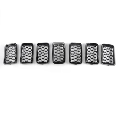 SQOFJGIGN Frontstoßstangengitter Auto Frontschürze Einsatz Mesh Grille Front Kühler Einlass Grill Trim Abdeckung Fit Für Jeep Für Grand Für Cherokee 2017-2022 7 Stücke Auto Kühlergrill von SQOFJGIGN
