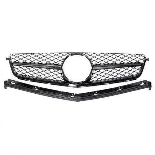 SQOFJGIGN Frontstoßstangengitter Auto Frontstoßstangengrill Racing Grill Für Mercedes Für Benz Für C-Klasse W204 C63 Für AMG 2008 2009 2010 2011 Auto Kühlergrill(Schwarz) von SQOFJGIGN