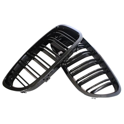 SQOFJGIGN Frontstoßstangengitter Auto Glänzend Schwarz Nierengrill Dual Lamellen Racing Grill Für 5er F10 F11 F18 520d 530d 540i 2010–2017 Ersatzteil Auto Kühlergrill(Double Line Black) von SQOFJGIGN
