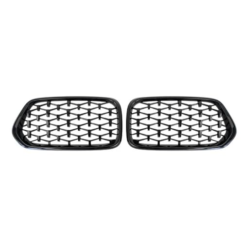 SQOFJGIGN Frontstoßstangengitter Diamant Auto Front Stoßstange Nieren Grille Racing Grill Für X2 F39 2018-2022 Glanz Schwarz Gitter Grills Trim Zubehör Auto Kühlergrill(Schwarz) von SQOFJGIGN