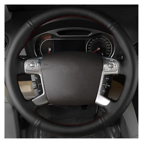 SQOFJGIGN Lenkrad Bezug Auto Auto Lenkrad Geflecht Abdeckung Atmungsaktive Echtes Leder Für Ford Für Mondeo Für Mk4 2007-2012 Für S-max 2008 Lenkradhüllen(Brown Thread) von SQOFJGIGN