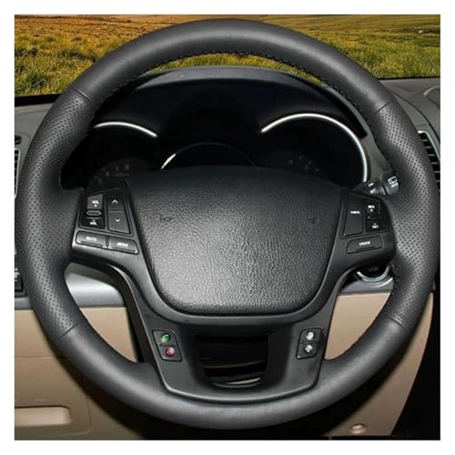 SQOFJGIGN Lenkrad Bezug Auto Benutzerdefinierte Auto Lenkrad Geflecht Abdeckung Bequem Für Kia Für Sorento 2 2009-2015 Für Cadenza 2014-2016 Lenkradhüllen(Red Blue Thread) von SQOFJGIGN