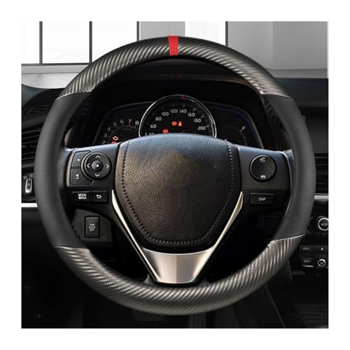 SQOFJGIGN Lenkrad Bezug Auto Carbon Faser Leder Auto Lenkrad Abdeckung Für Toyota Für Scion IM 2016 Für Auris 2013-2016 Lenkradhüllen(Grey A) von SQOFJGIGN