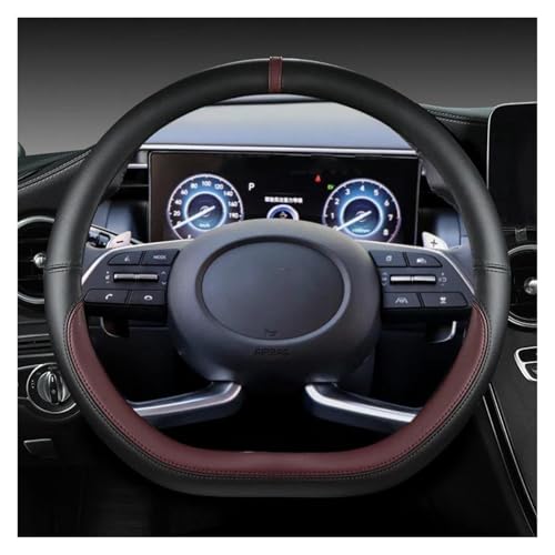SQOFJGIGN Lenkrad Bezug Auto Für Hyundai Für Elantra 2020 Für Sonata 10th 2020-2022 für Tucson 2021 2022 NX4 PU Leder Auto Lenkrad Abdeckung Lenkradhüllen(Wine RED D Shape) von SQOFJGIGN