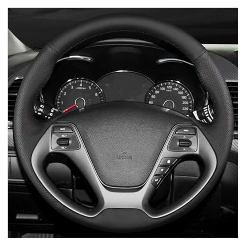 SQOFJGIGN Lenkrad Bezug Auto Lenkradbezug Aus Echtem Leder Für Kia K3 2013 K3S 2014 K2 Für Rio 2015 2016 Lenkradhüllen(Red Thread) von SQOFJGIGN
