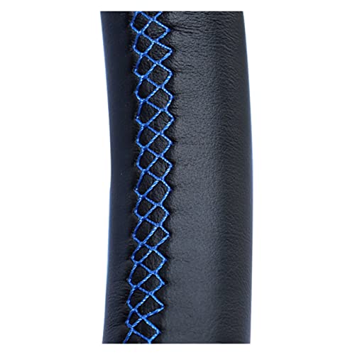 SQOFJGIGN Lenkradabdeckung Handgenähter Schwarzer Echtleder-Lenkradbezug Für Z4 Für E85 (Roadster) 2003 2004 2005 2006 2007 2008 Lenkradbezug(Blue Thread) von SQOFJGIGN