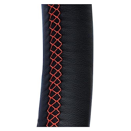 SQOFJGIGN Lenkradabdeckung Handgenähter Schwarzer Echtleder-Lenkradbezug Für Z4 Für E85 (Roadster) 2003 2004 2005 2006 2007 2008 Lenkradbezug(Red Thread) von SQOFJGIGN